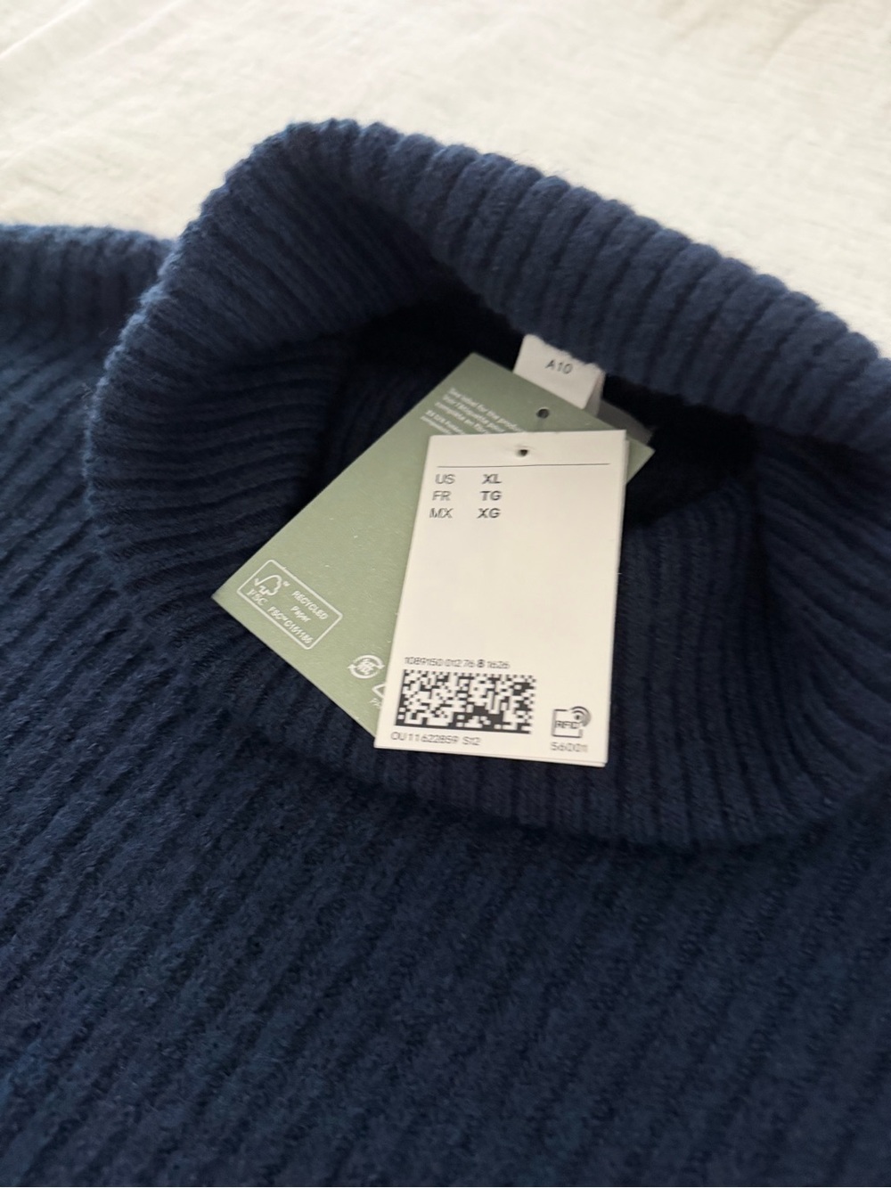 Womens Ribbed Mock Neck Sweater - Navy
